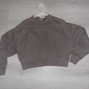 Asos Design Gray Oversized Cropped Sweatshirt